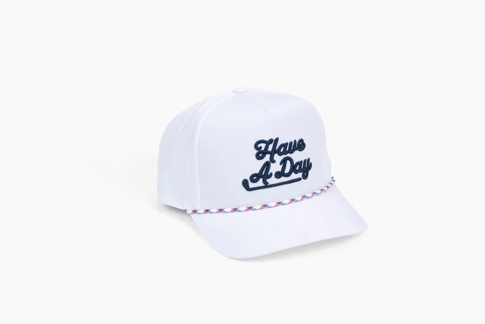 Have a Day White Summer Rope Hat