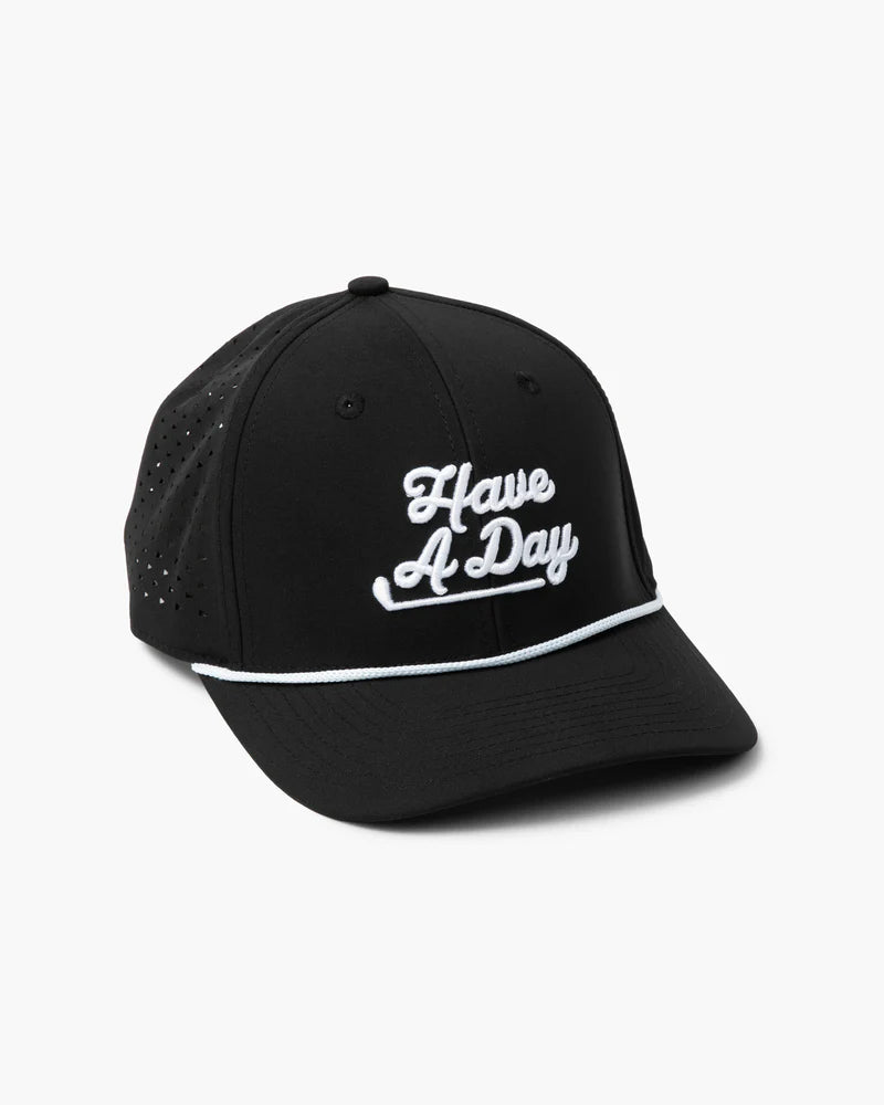 Have A Day Black Perforated Performance Hat