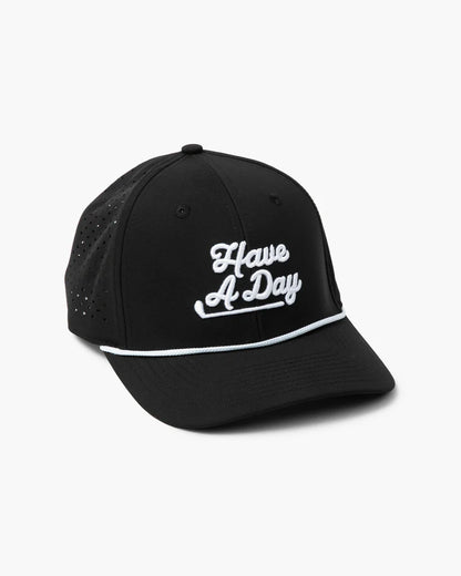 Have A Day Black Perforated Performance Hat