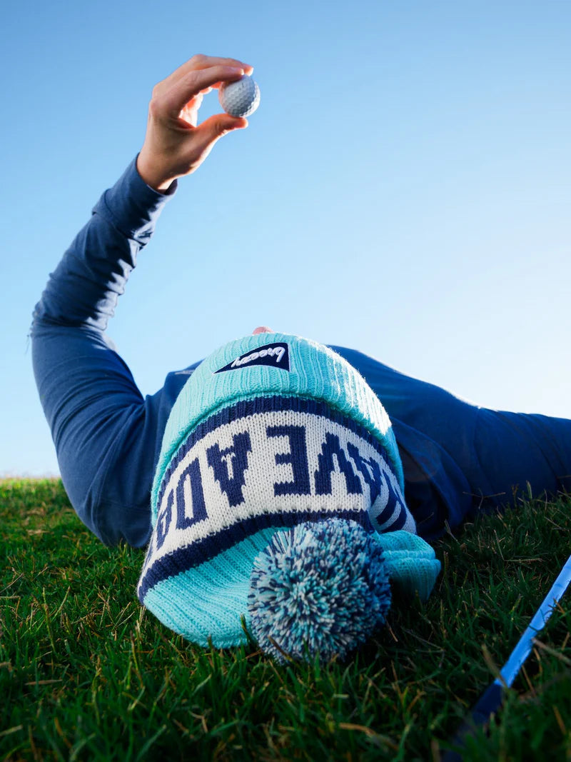 Have A Day Knit Beanie Light Blue