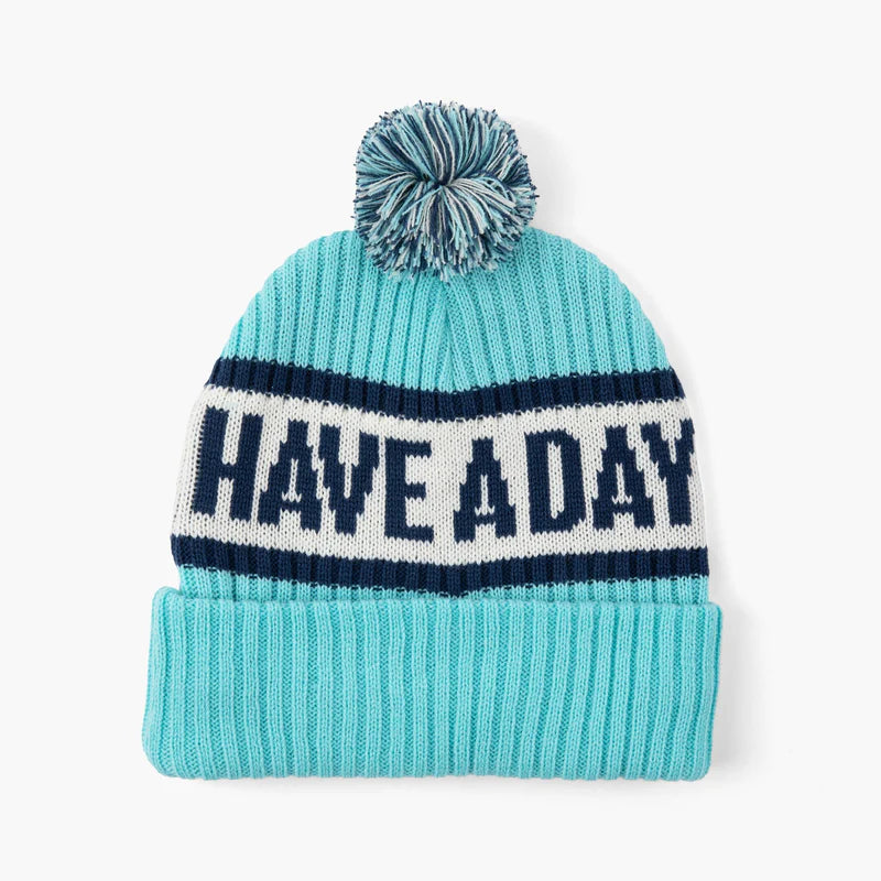 Have A Day Knit Beanie Light Blue