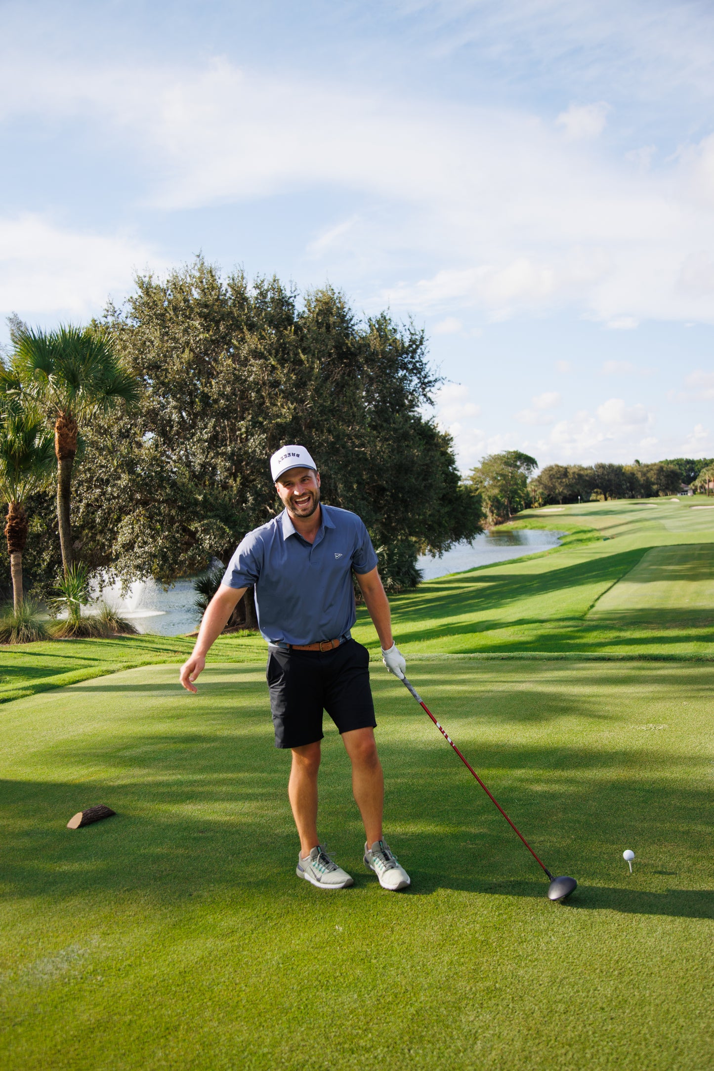The Striped Polo - Navy & Blue