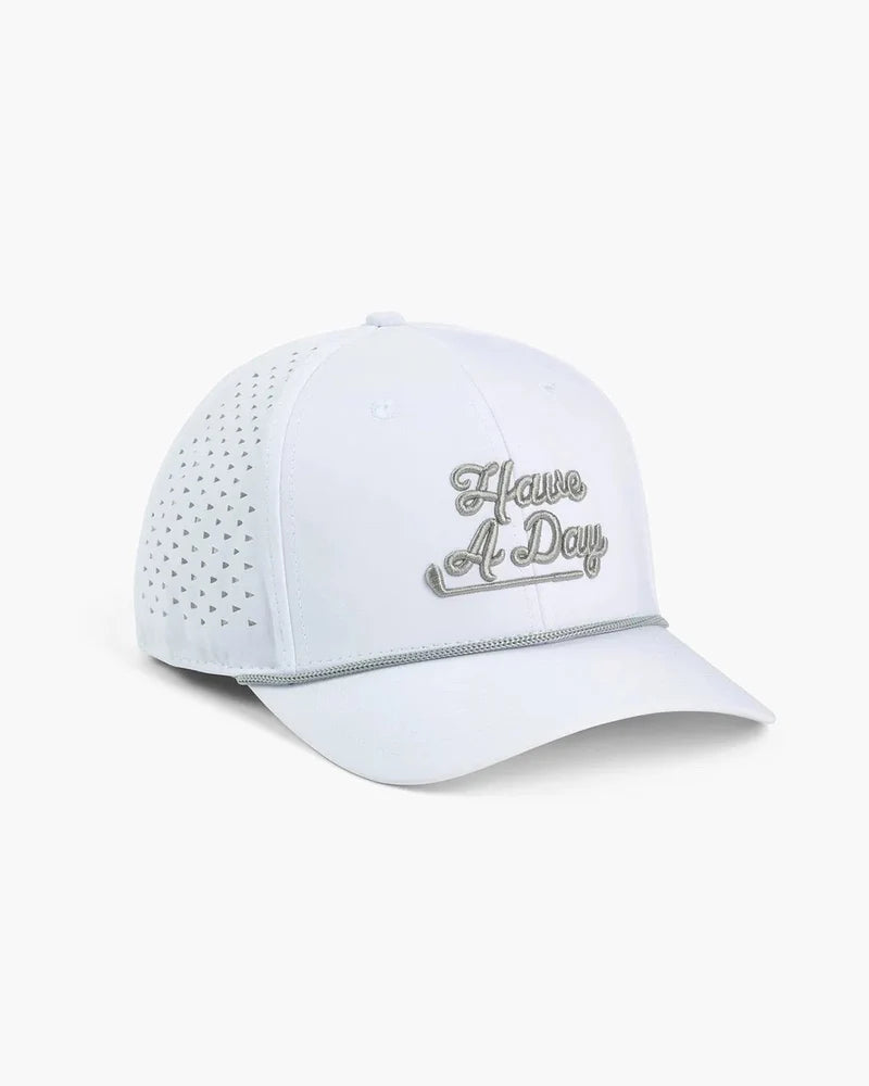 Have A Day White Perforated Performance Hat