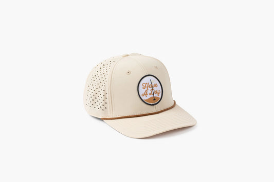 Have A Day Perforated Patch Hat - Tan