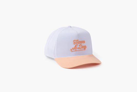 Have A Day Peach Contrast Bill Hat